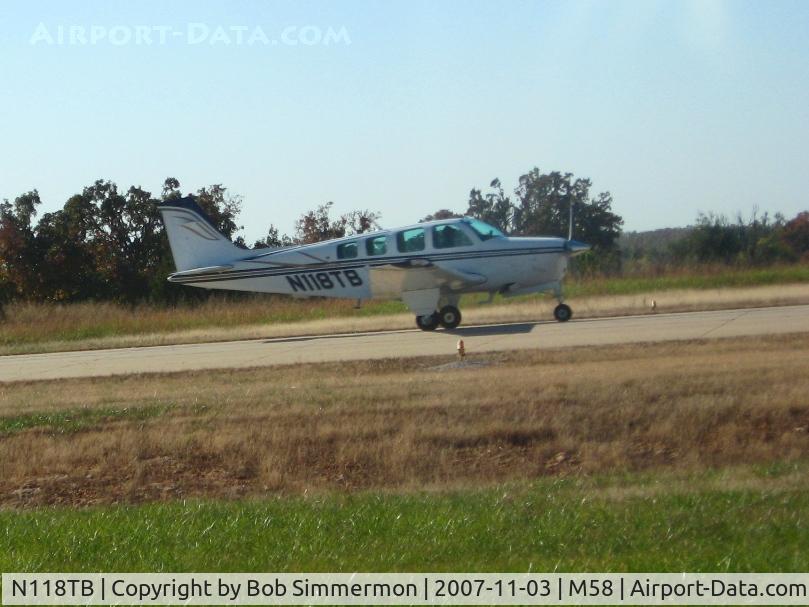 N118TB, 1981 Beech A36 Bonanza 36 C/N E-1891, Departing Monett, MO