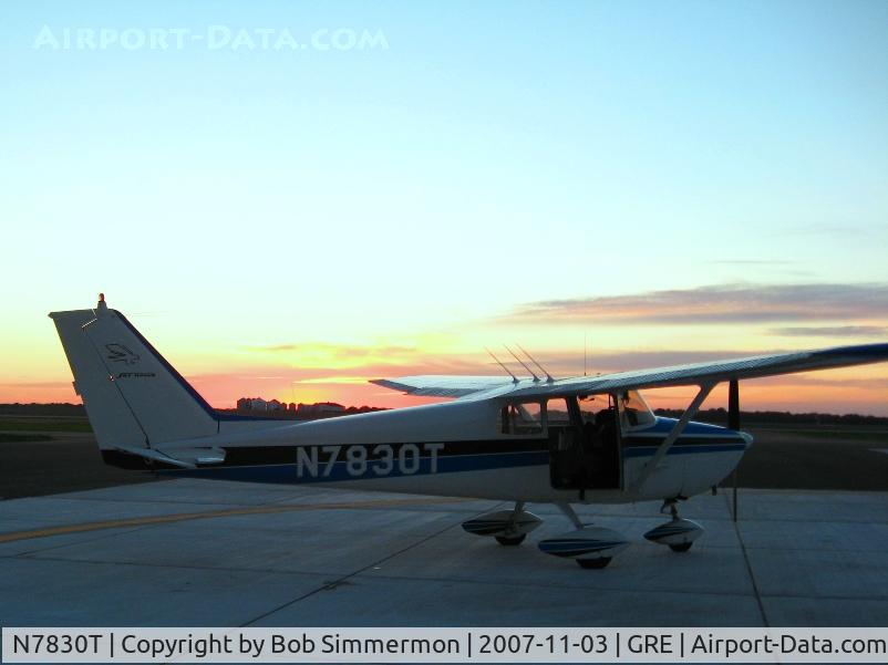 N7830T, 1960 Cessna 172A C/N 47430, On the ramp at dusk at Greenville, IL