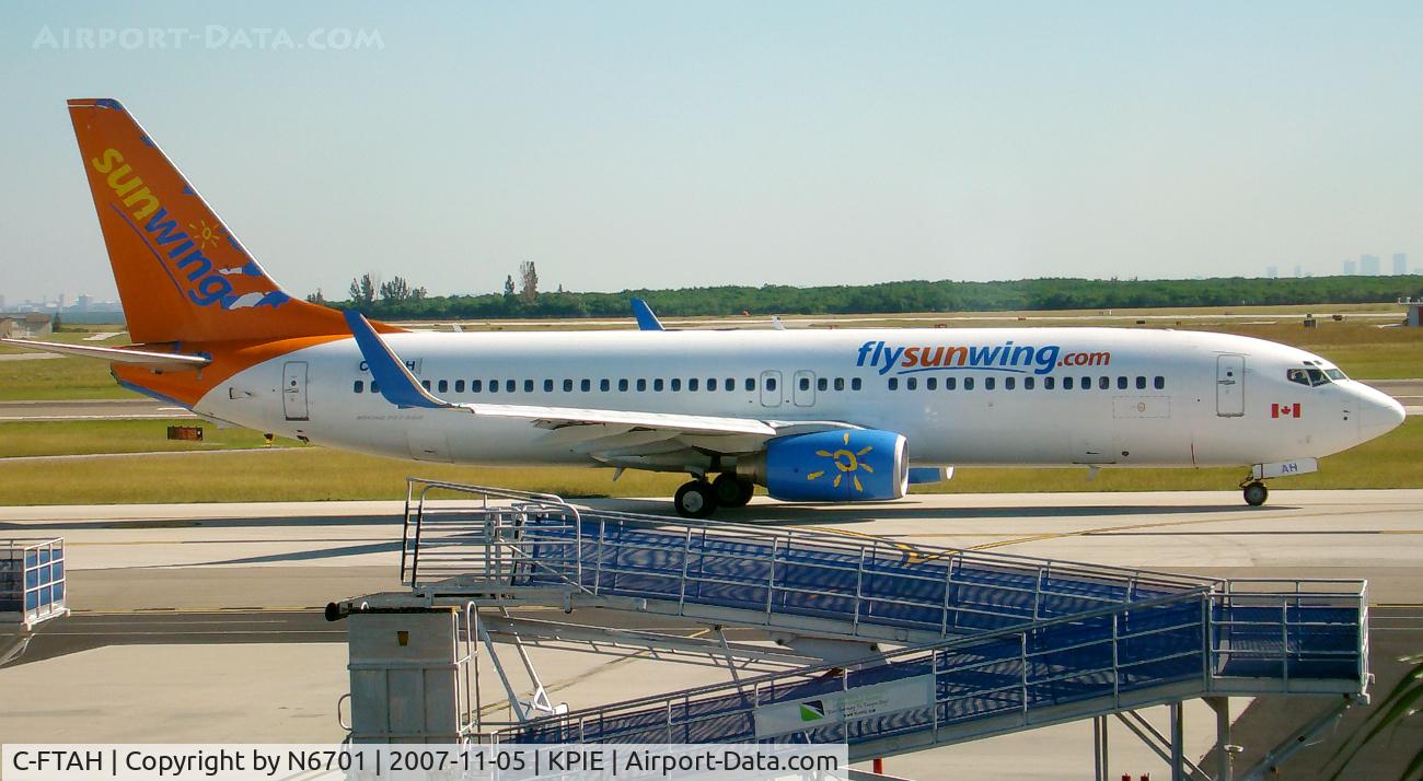 C-FTAH, 2004 Boeing 737-8Q8 C/N 29351, First flight this year for the seasonal PIE-YYZ run with Sunwing