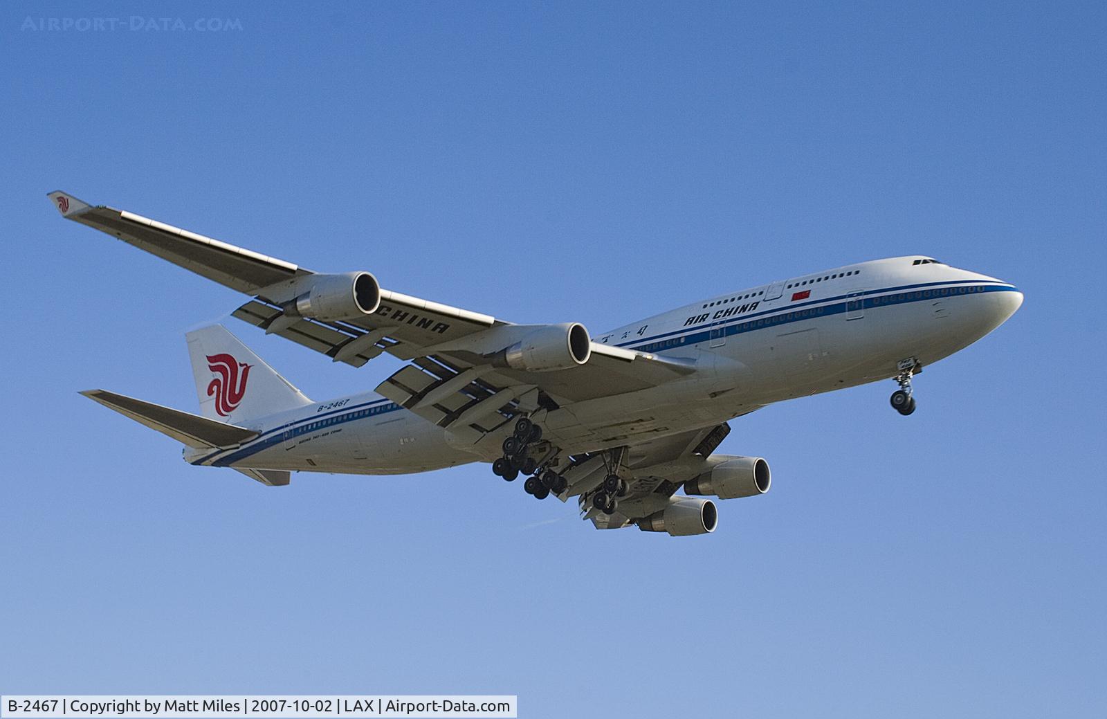 B-2467, 1997 Boeing 747-4J6M C/N 28754, Final for 25R at LAX