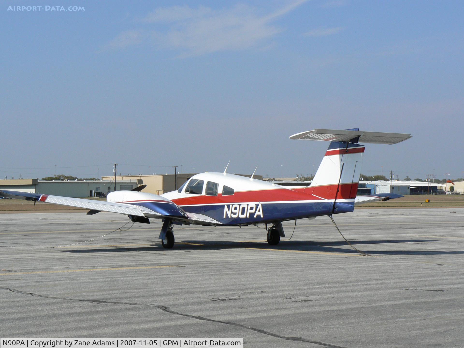 N90PA, Piper PA-44-180T Turbo Seminole C/N 44-8207019, On the ramp at Grand Prairie Muni