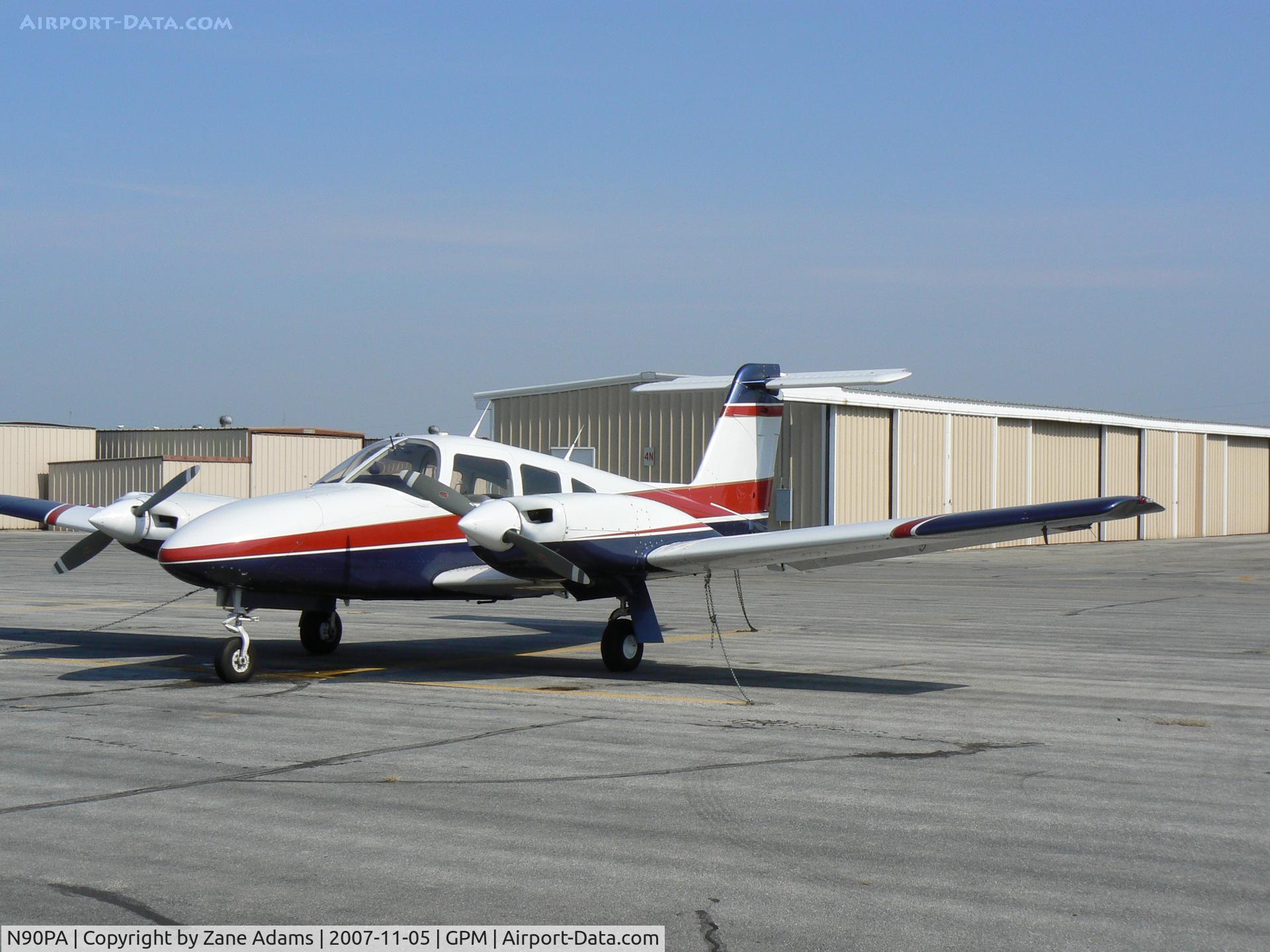 N90PA, Piper PA-44-180T Turbo Seminole C/N 44-8207019, On the ramp at Grand Prairie Muni