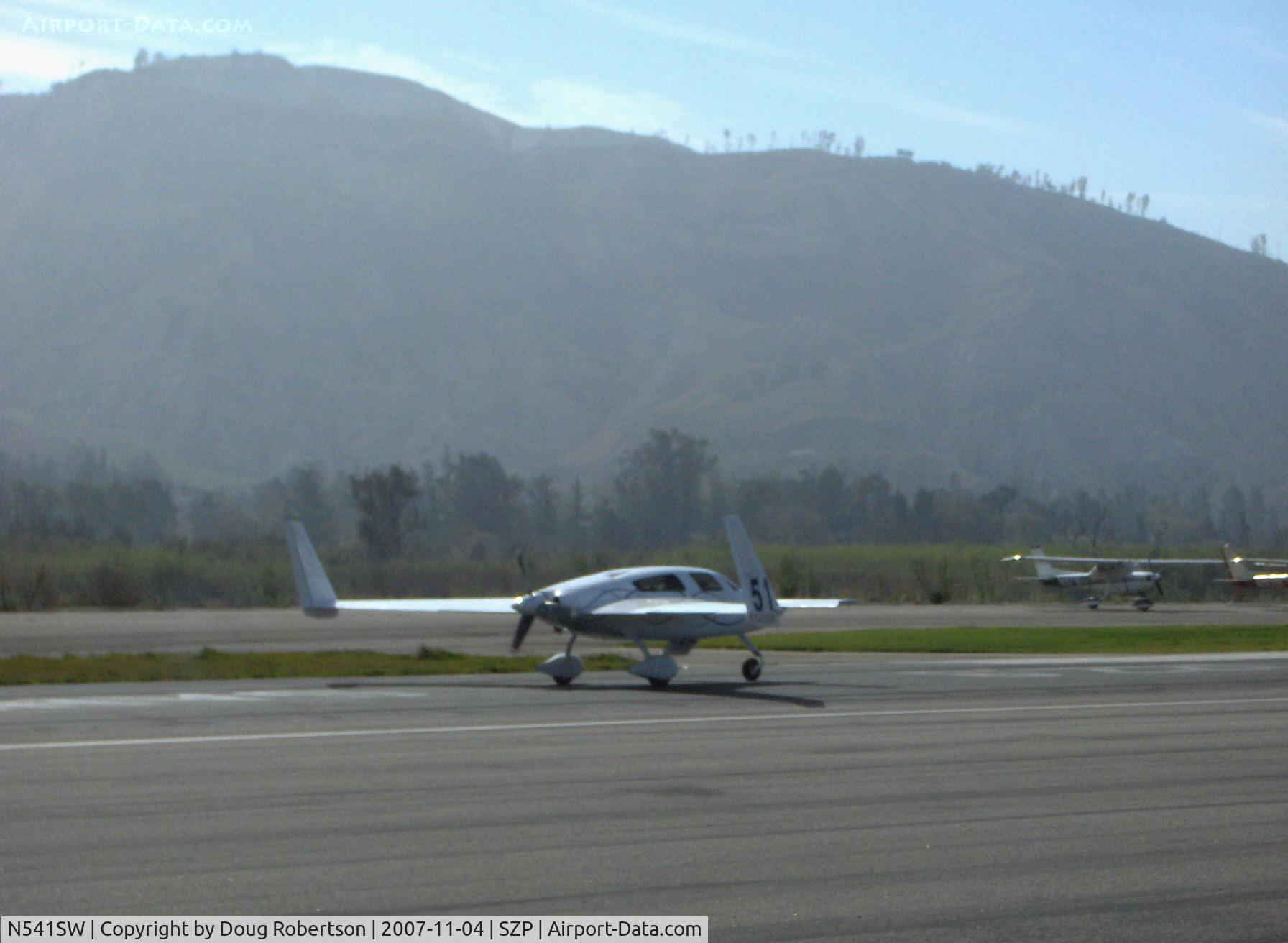 N541SW, 2006 Velocity Velocity SW-1 C/N 406, 2006 Schoorl/Woolston SW-1 VELOCITY XL canard, Continental IO-550-N 310 Hp pusher, landing Rwy 22