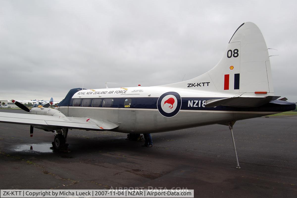 ZK-KTT, 1951 De Havilland DH-104 Dove 1B C/N 04324, At Ardmore Aerodrome