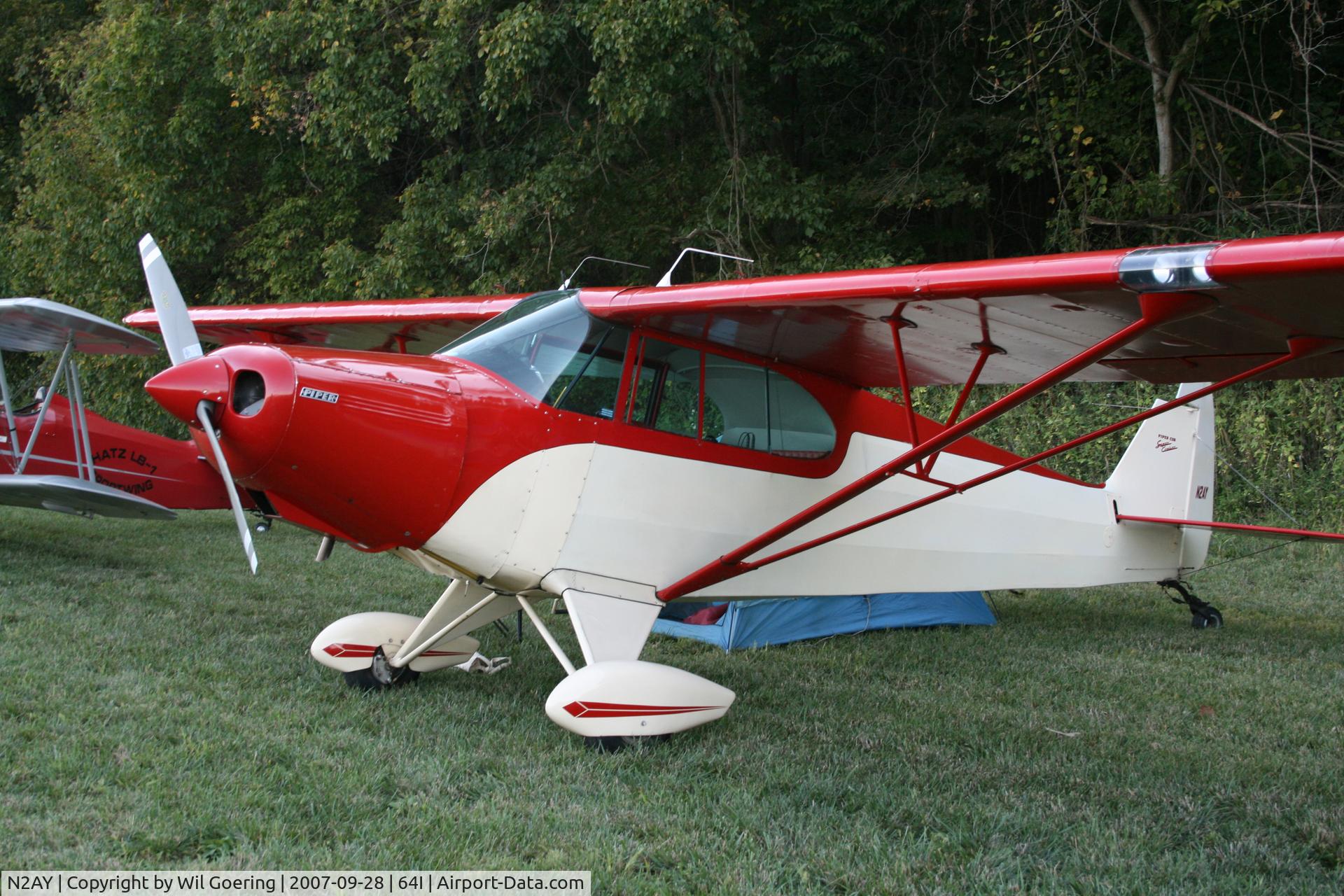 N2AY, 1946 Piper PA-12 Super Cruiser C/N 12-1038, 2007 Fly-in at Lee Bottom