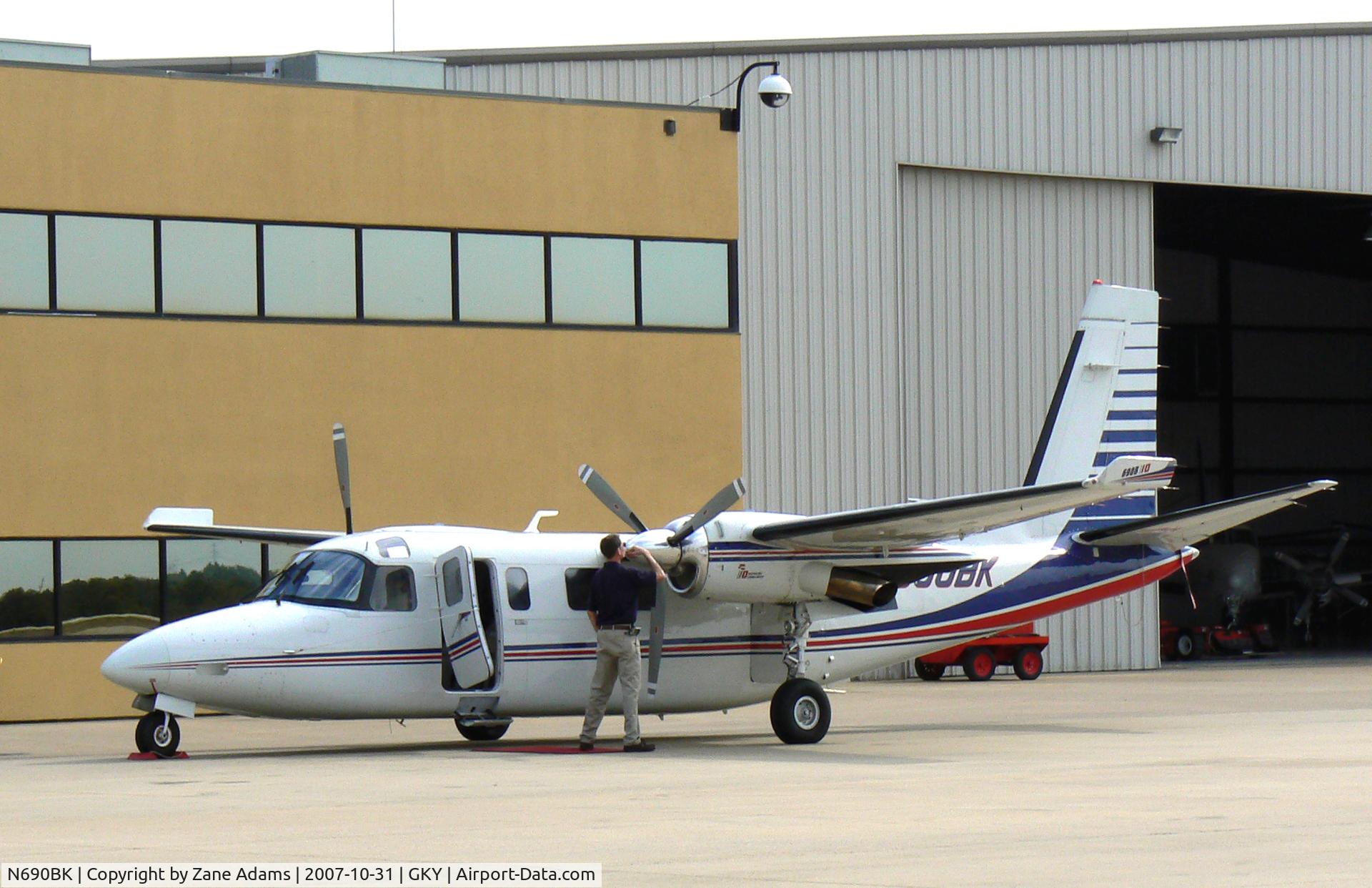 N690BK, 1978 Rockwell International 690B C/N 11508, On the ramp at Arlington Muni