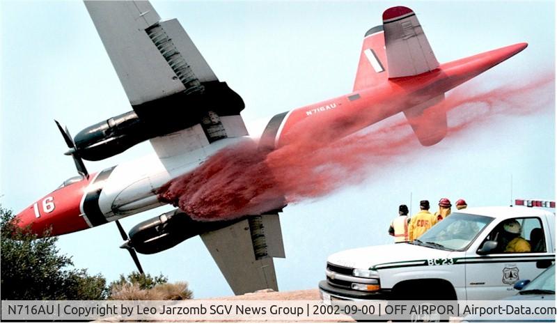 N716AU, 1955 Lockheed P2V-7 Neptune C/N 726-7065 (140963), Tanker #16 was taken by Leo Jarzomb, San Gabriel Newspaper Group in September 2002 on the 20,857 acre 
