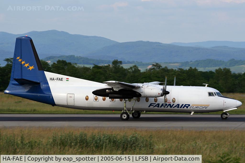 HA-FAE, 1969 Fokker F-27-500 Friendship C/N 10425, departing on rwy 16