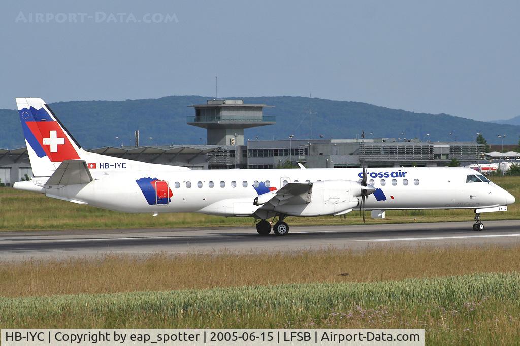 HB-IYC, 1998 Saab 2000 C/N 2000-058, departing rwy 16