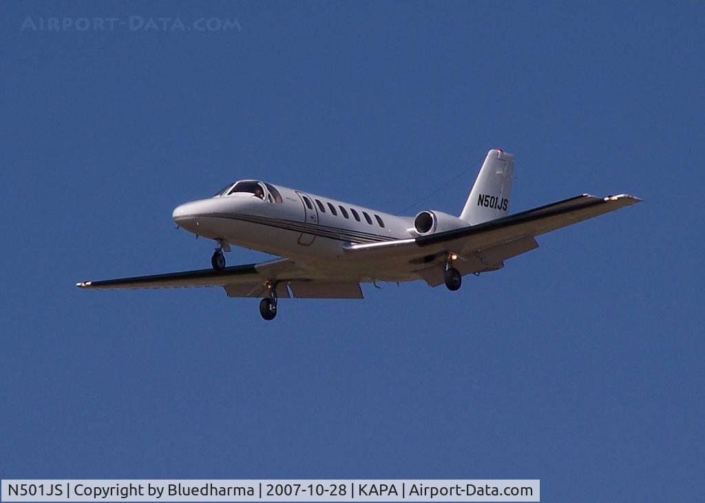 N501JS, 1990 Cessna 560 C/N 560-0066, Approach to 17L