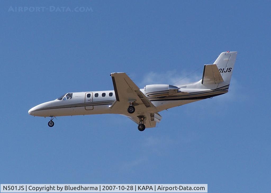N501JS, 1990 Cessna 560 C/N 560-0066, Approach to 17L