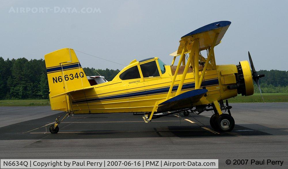 N6634Q, 1976 Grumman-Schweizer G-164B C/N 162B, Profile, and another shade of yellow, thanks to changing lighting
