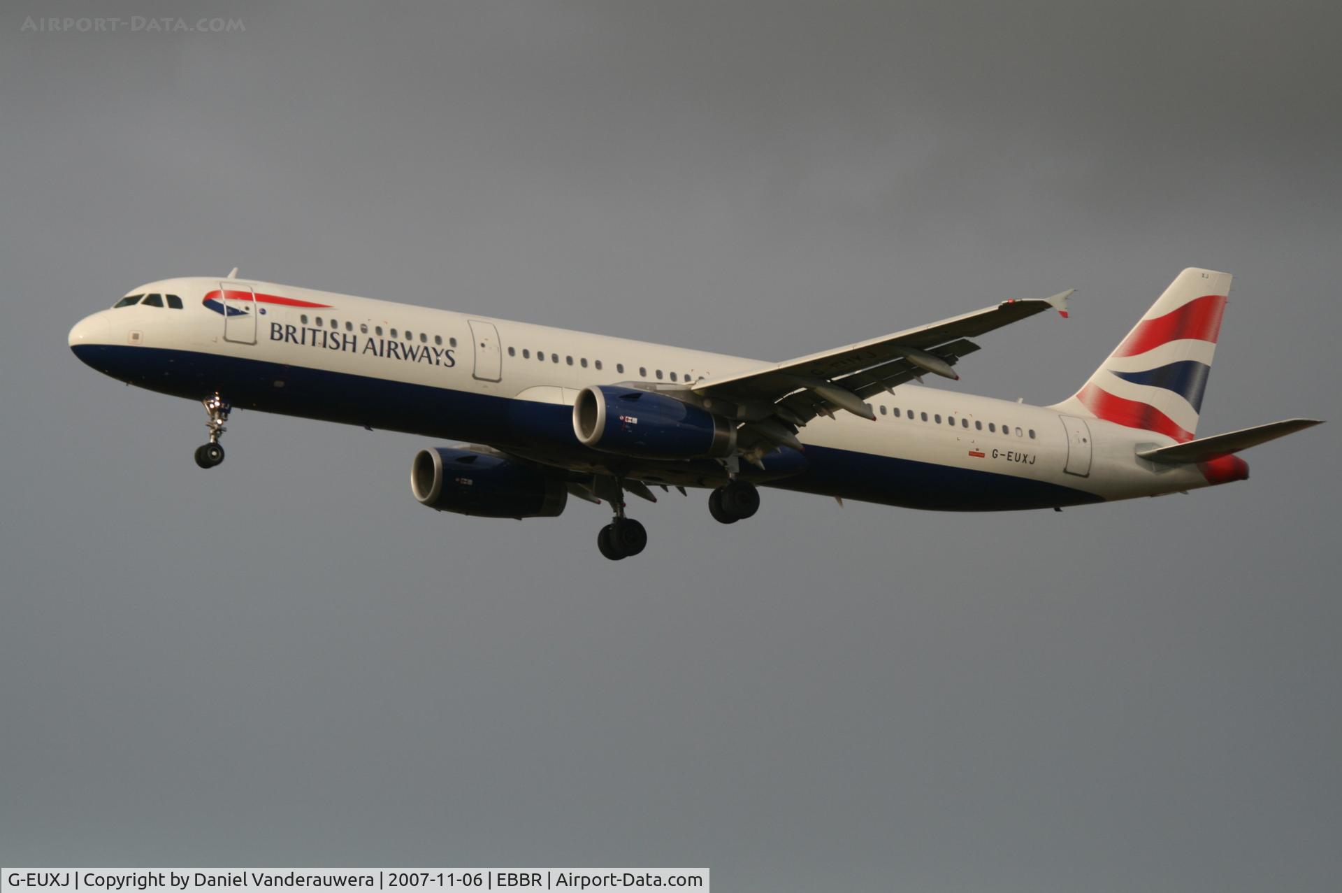 G-EUXJ, 2007 Airbus A321-231 C/N 3081, arrival of flight BA396 to rwy 25L