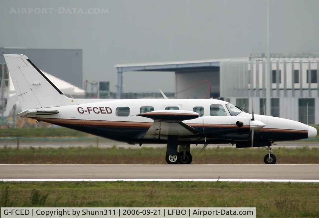 G-FCED, 1981 Piper PA-31T2-620 Cheyenne IIXL C/N 31T-8166013, Line up rwy 14L for departure