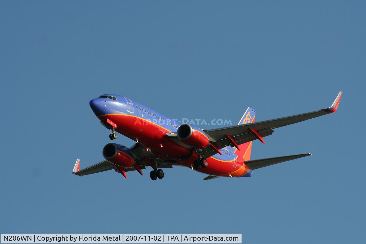 N206WN, 2005 Boeing 737-7H4 C/N 34011, Southwest