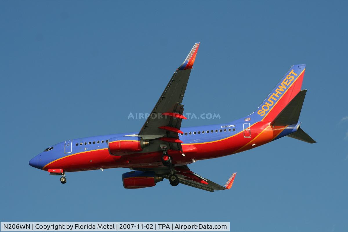 N206WN, 2005 Boeing 737-7H4 C/N 34011, Southwest