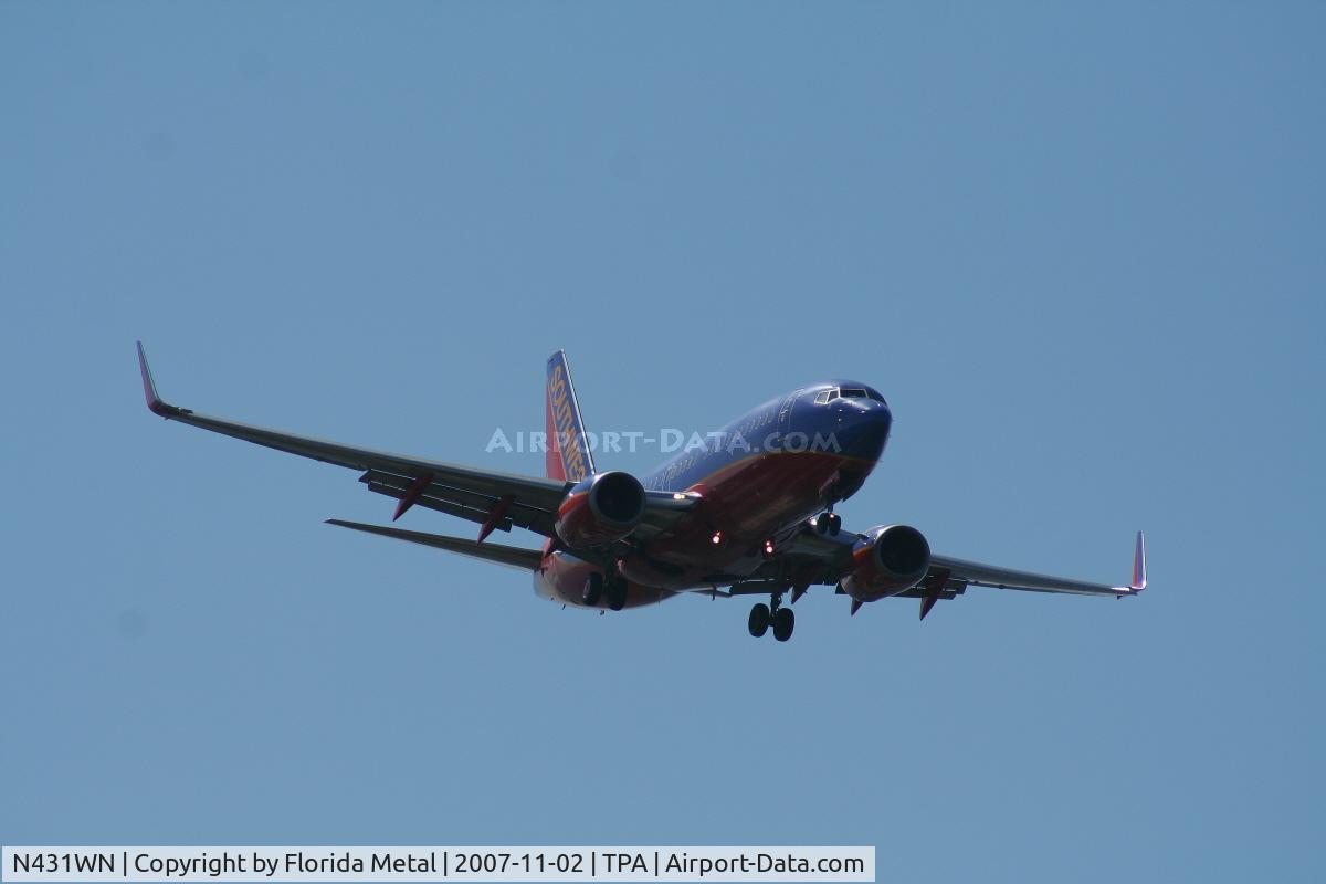 N431WN, 2002 Boeing 737-7H4 C/N 29845, Southwest