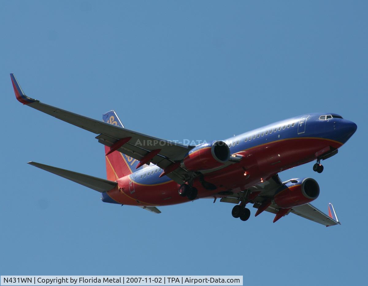 N431WN, 2002 Boeing 737-7H4 C/N 29845, Southwest
