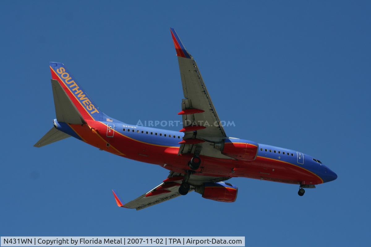 N431WN, 2002 Boeing 737-7H4 C/N 29845, Southwest
