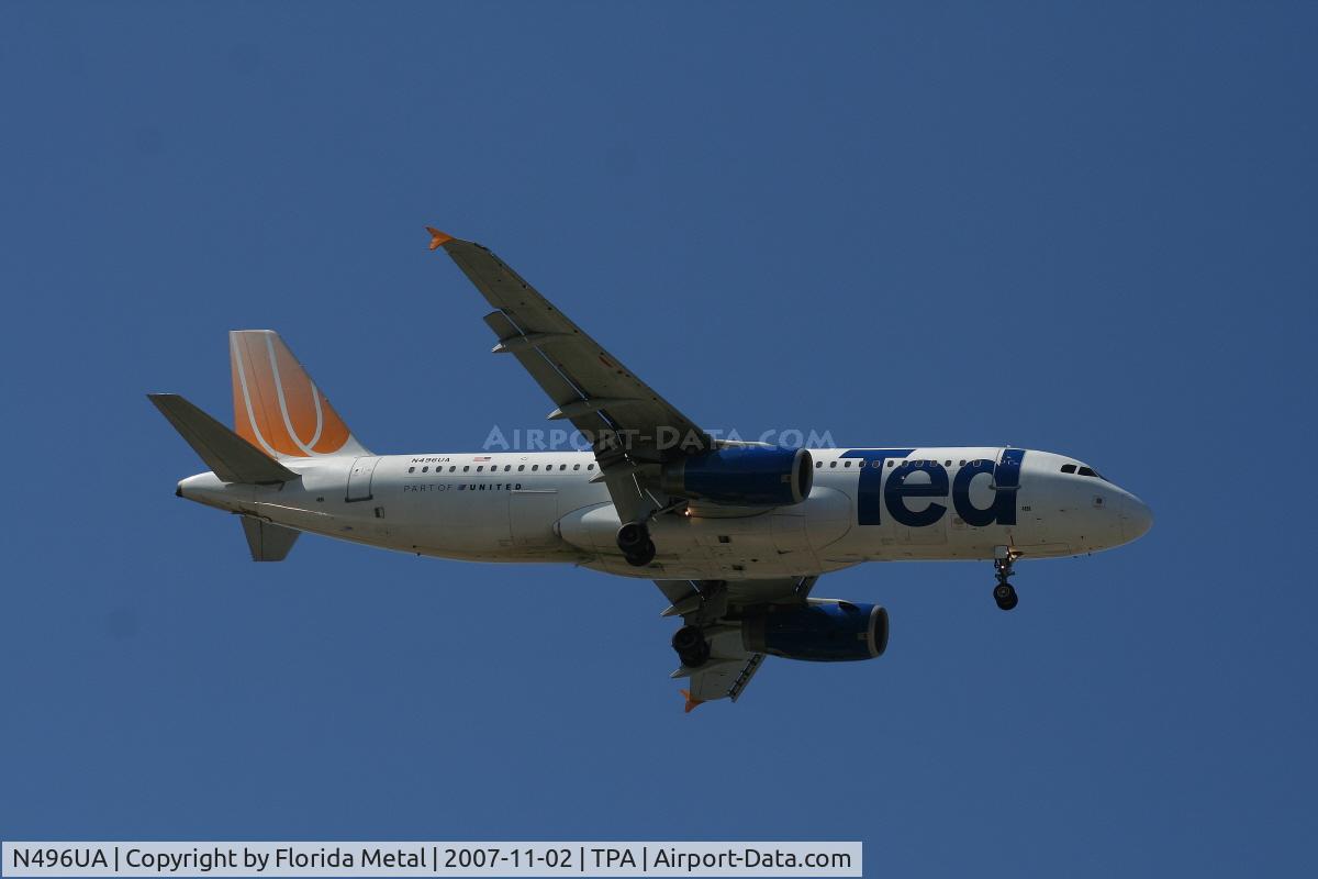 N496UA, 2002 Airbus A320-232 C/N 1845, Ted