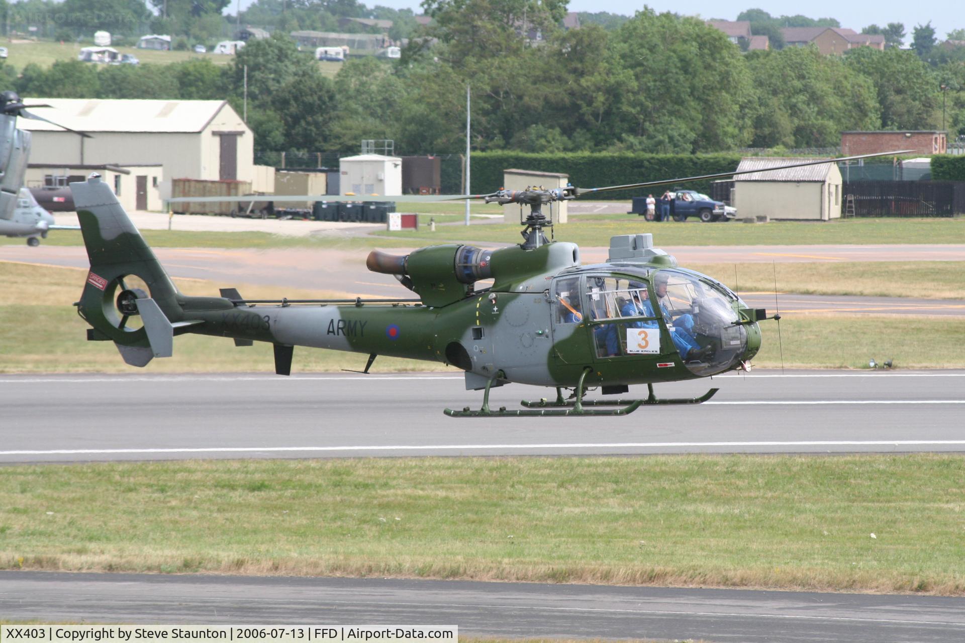 XX403, 1975 Westland SA-341B Gazelle AH1 C/N 1333, Royal International Air Tattoo 2006