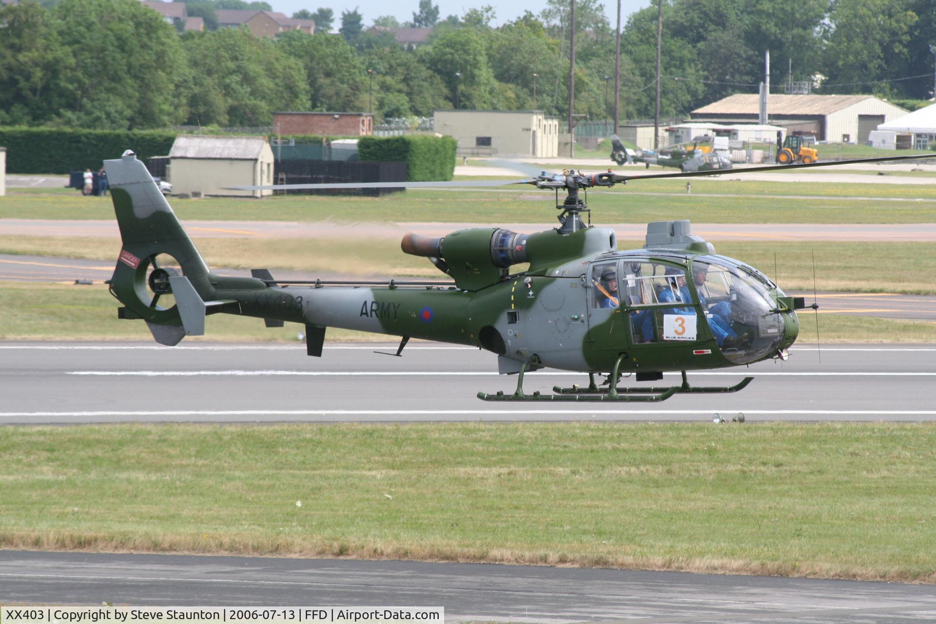 XX403, 1975 Westland SA-341B Gazelle AH1 C/N 1333, Royal International Air Tattoo 2006