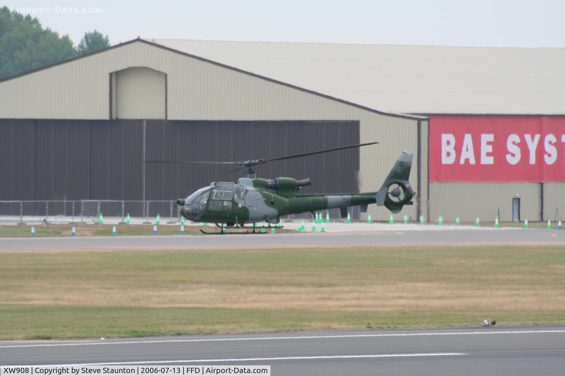 XW908, 1974 Westland SA-341B Gazelle AH1 C/N 1217, Royal International Air Tattoo 2006