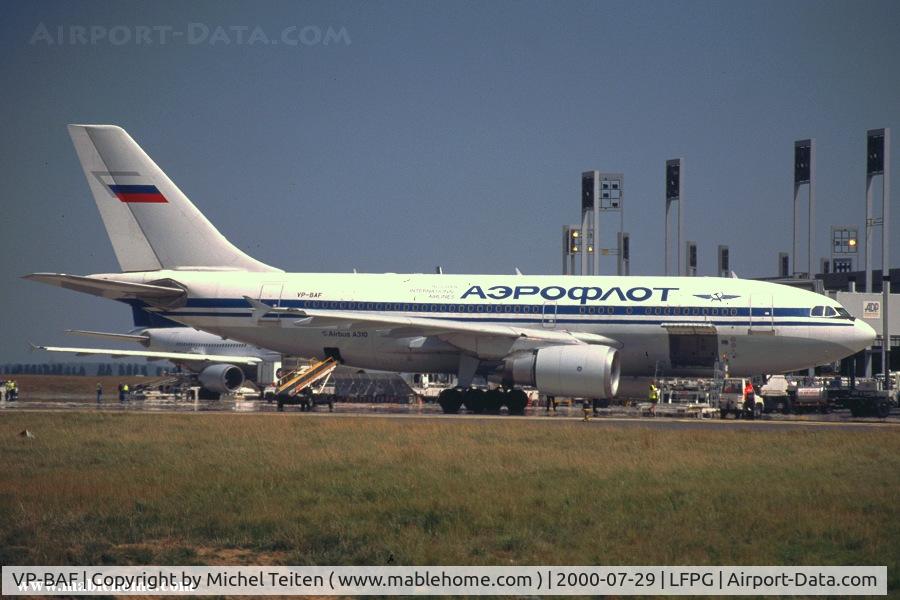 VP-BAF, 1988 Airbus A310-304 C/N 472, Aeroflot at Paris