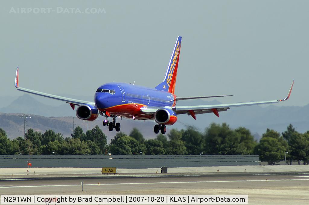 N291WN, 2007 Boeing 737-7H4 C/N 32539, Southwest Airlines / Boeing 737-7H4