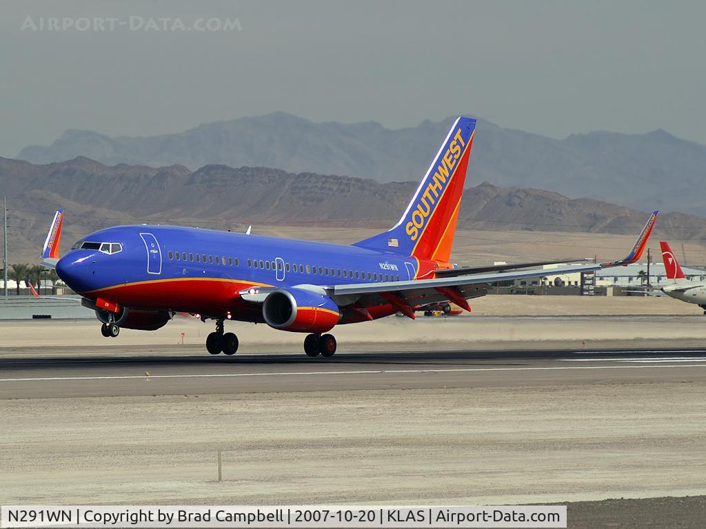 N291WN, 2007 Boeing 737-7H4 C/N 32539, Southwest Airlines / Boeing 737-7H4