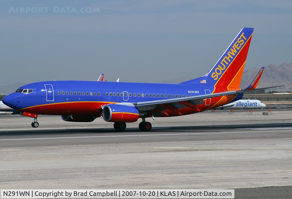 N291WN, 2007 Boeing 737-7H4 C/N 32539, Southwest Airlines / Boeing 737-7H4