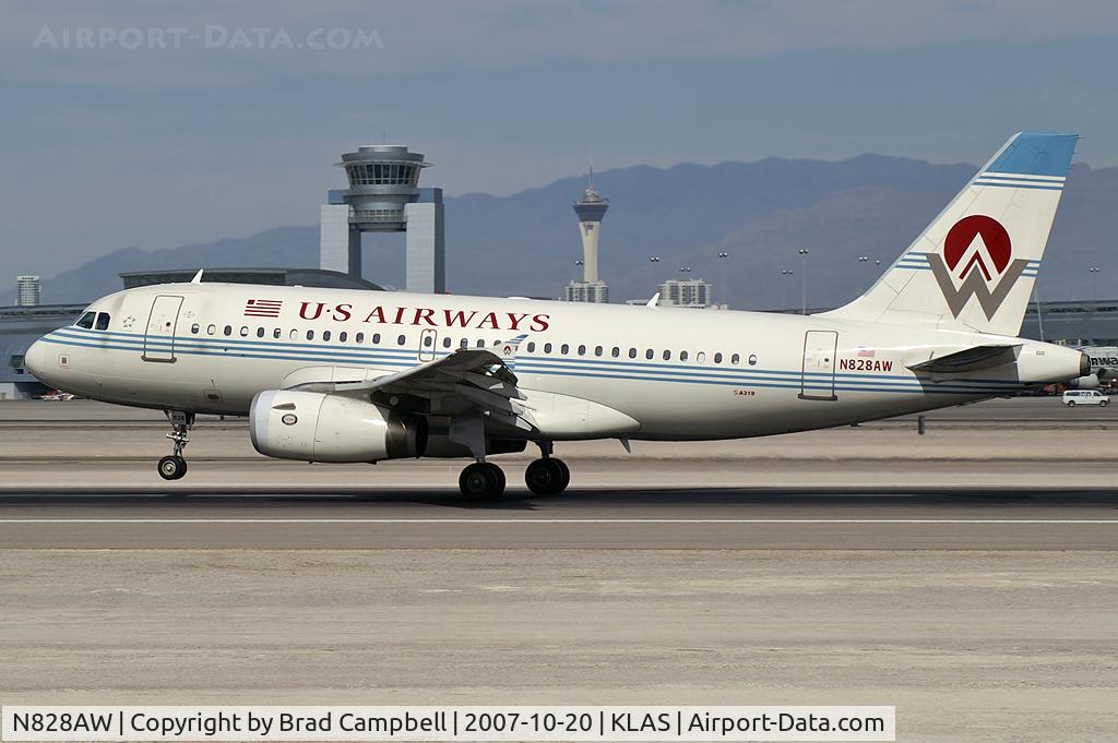N828AW, 2001 Airbus A319-132 C/N 1552, US Airways - 'Retro' / Airbus Industrie A319-132