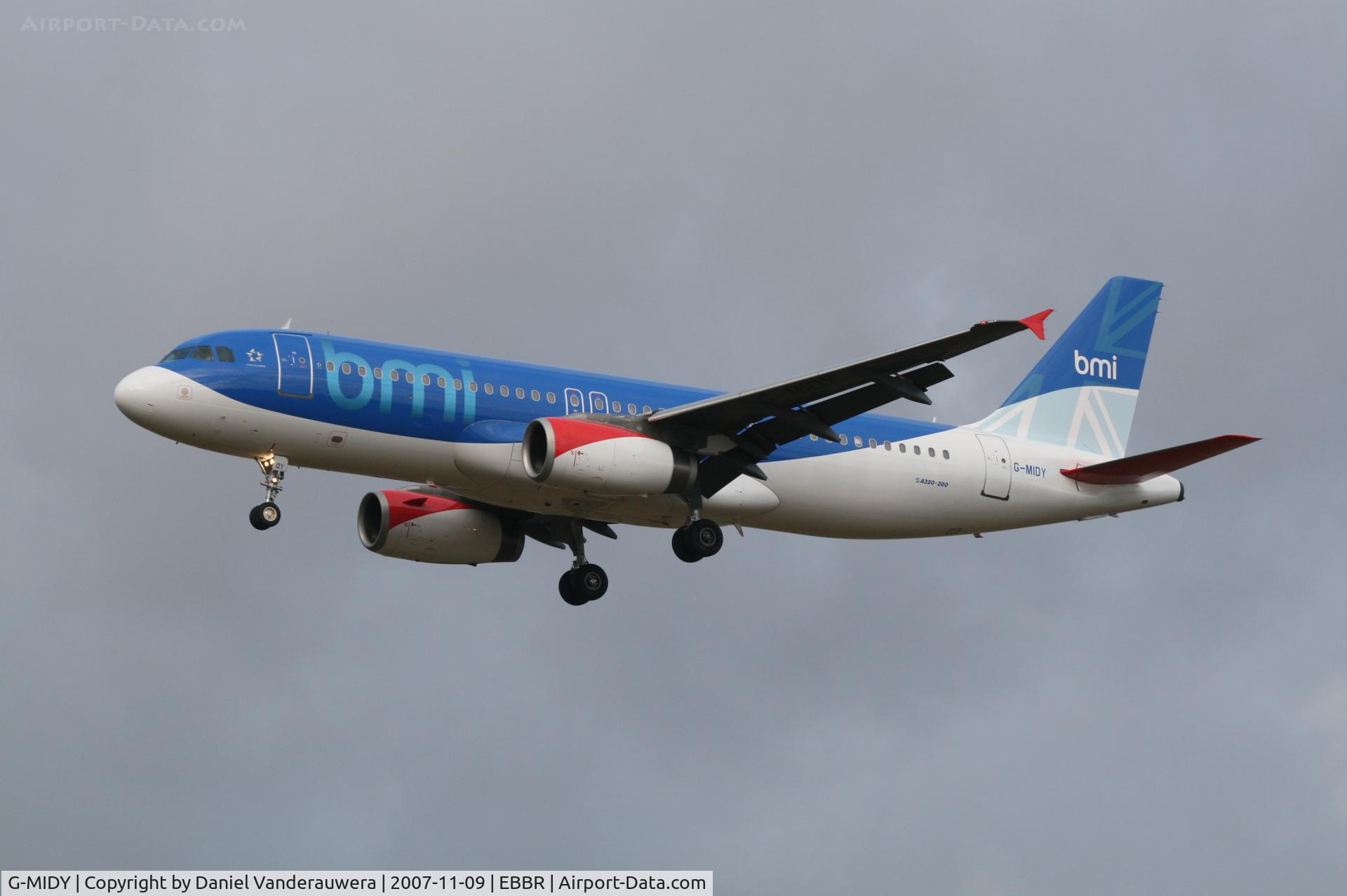 G-MIDY, 1999 Airbus A320-232 C/N 1014, new livery - current bmi colors