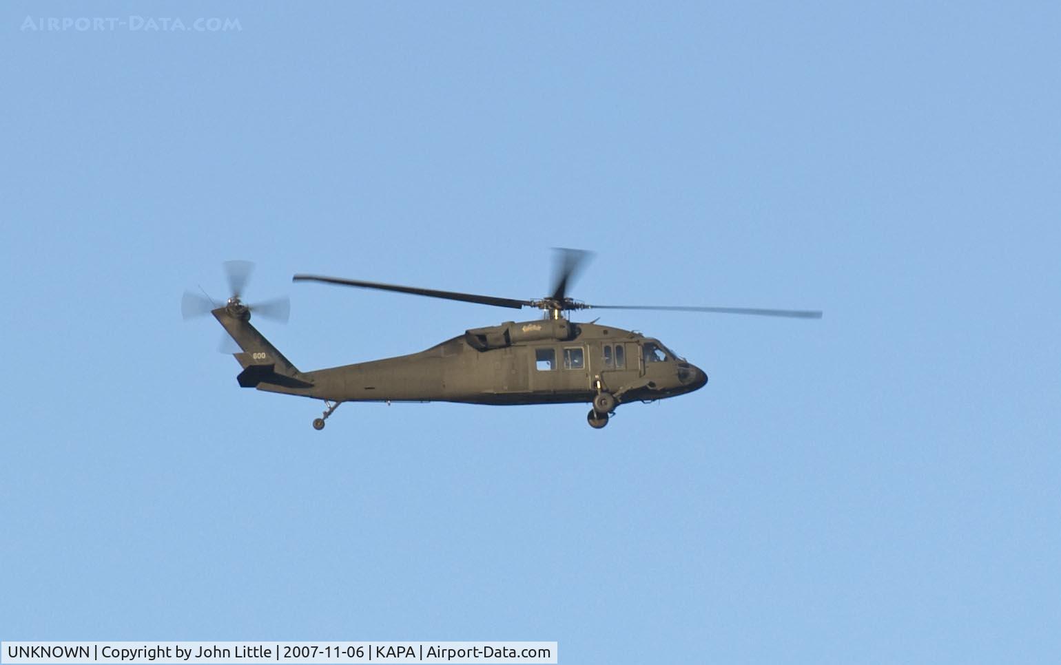 UNKNOWN, Helicopters Various C/N unknown, Blackhawk Chopper doing touch and go's at dusk