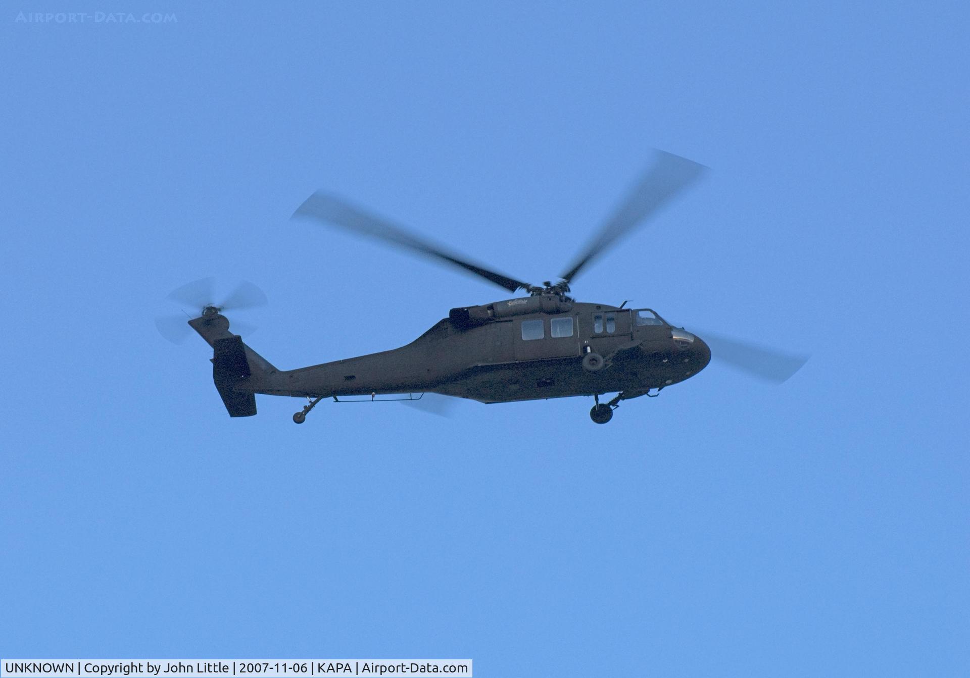 UNKNOWN, Helicopters Various C/N unknown, Blackhawk heading towards the NE at dusk