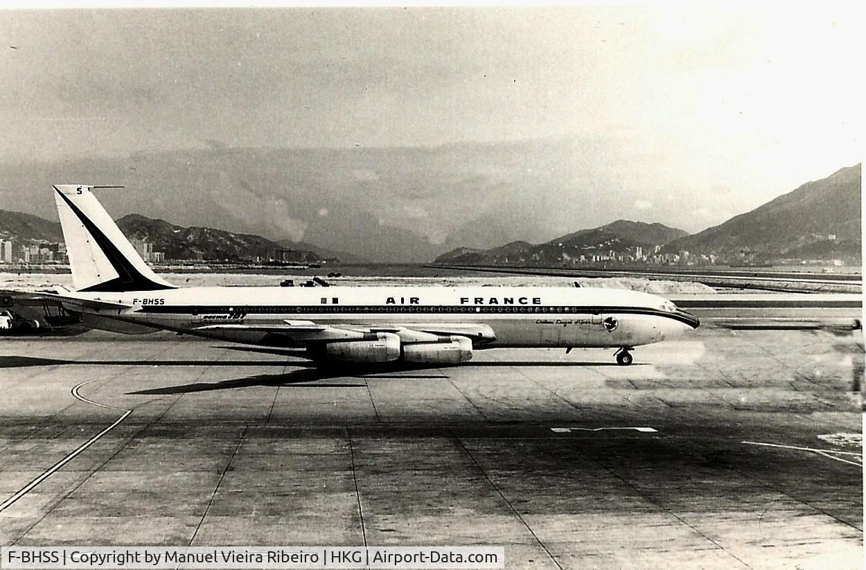 F-BHSS, 1962 Boeing 707-328 C/N 18246, at the old HKG Kai Tak airport Mar 1967