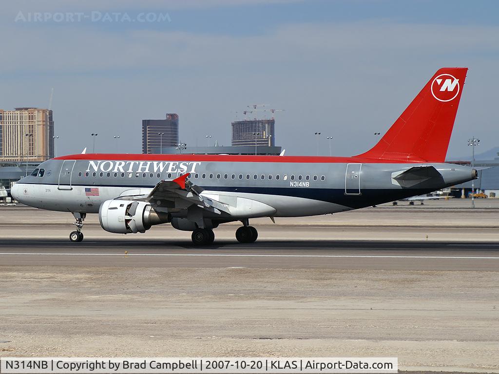 N314NB, 2000 Airbus A319-114 C/N 1191, Northwest Airlines / 2000 Airbus Industrie A319-114