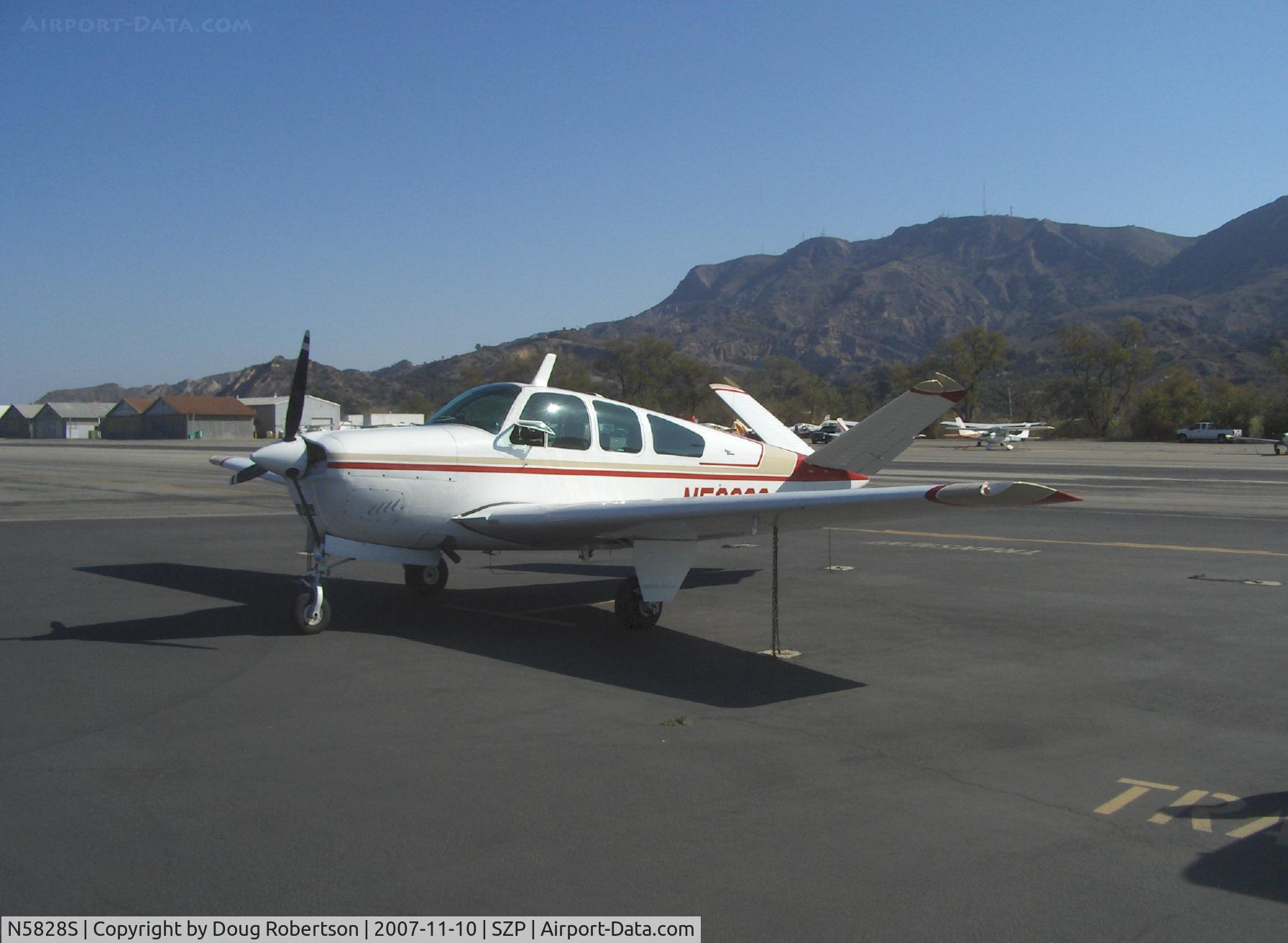 N5828S, 1964 Beech S35 Bonanza C/N D-7727, 1964 Beech S35 BONANZA, Continental IO-520-B 285 Hp