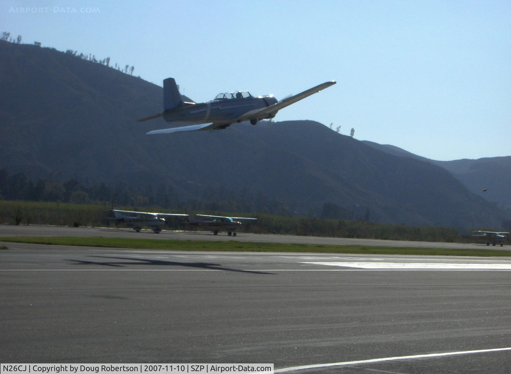 N26CJ, 1977 Nanchang CJ-6A C/N 1832046, 1966 Nanchang China CJ-6A, Huosai 6JIA nine cylinder radial 285 Hp, takeoff climb Rwy 22