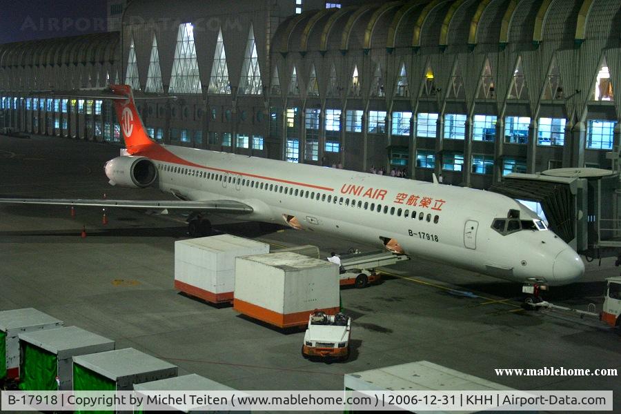 B-17918, 1997 McDonnell Douglas MD-90-30 C/N 53571/2193, Uni Air aircraft flying for EVA Air from KHH to TPE