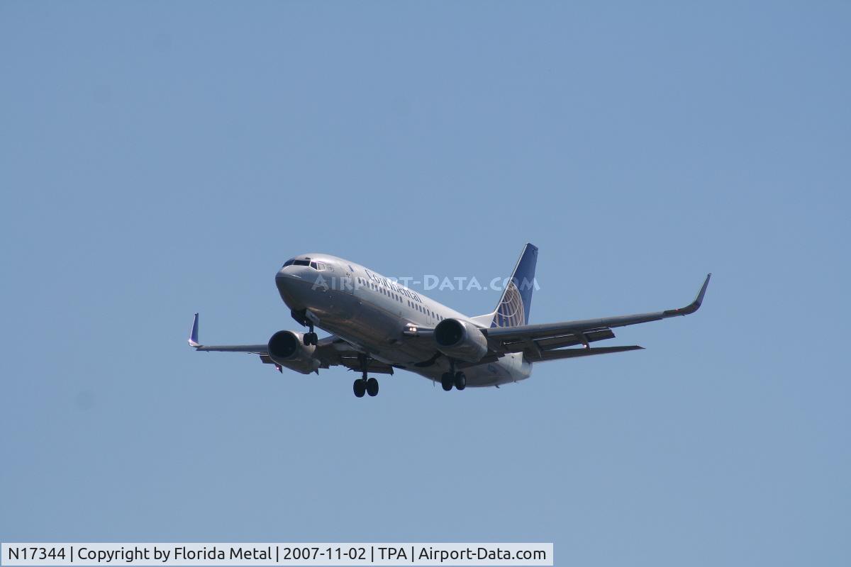 N17344, 1987 Boeing 737-3TO C/N 23582, Continental