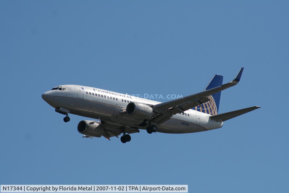 N17344, 1987 Boeing 737-3TO C/N 23582, Continental