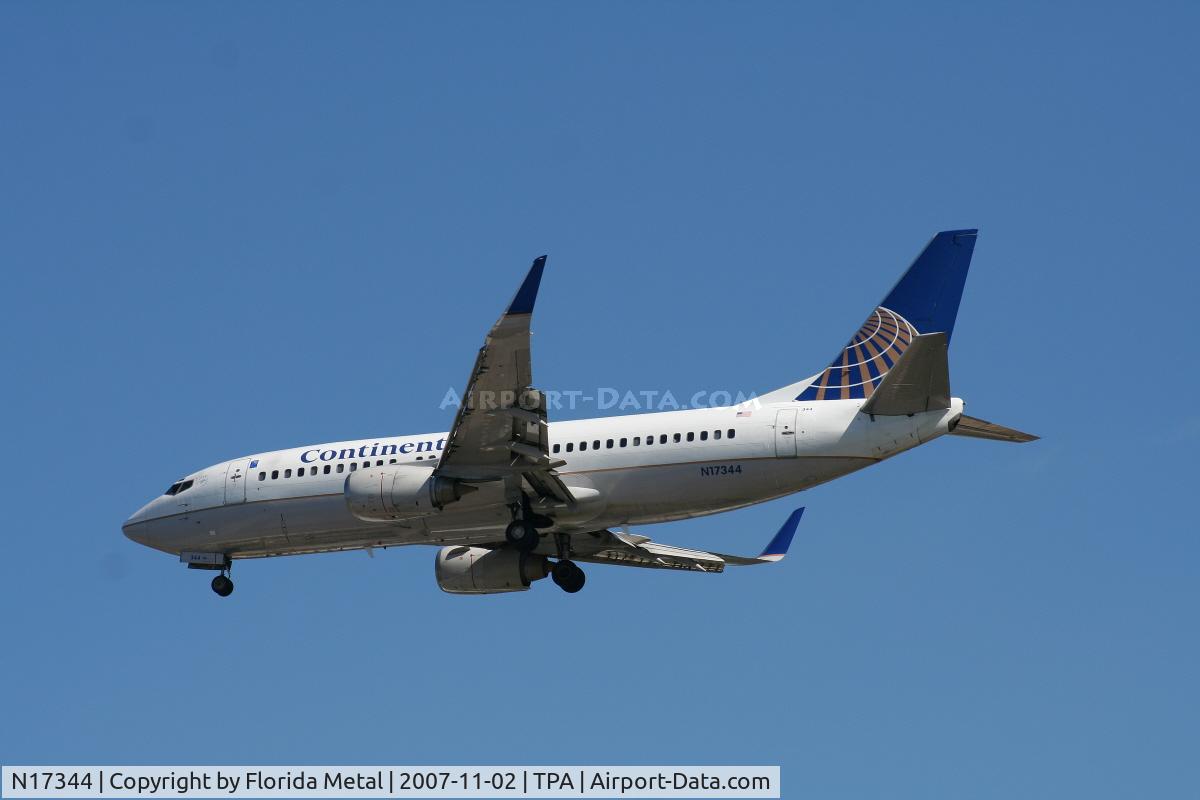 N17344, 1987 Boeing 737-3TO C/N 23582, Continental