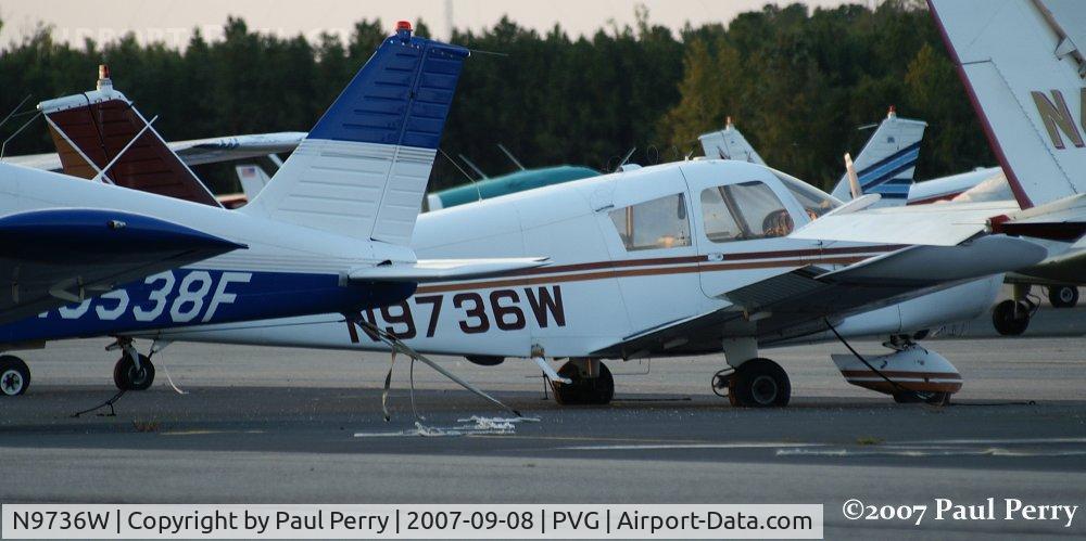 N9736W, 1967 Piper PA-28-140 Cherokee Cruiser C/N 28-23217, Poor girl, no air in the tires!