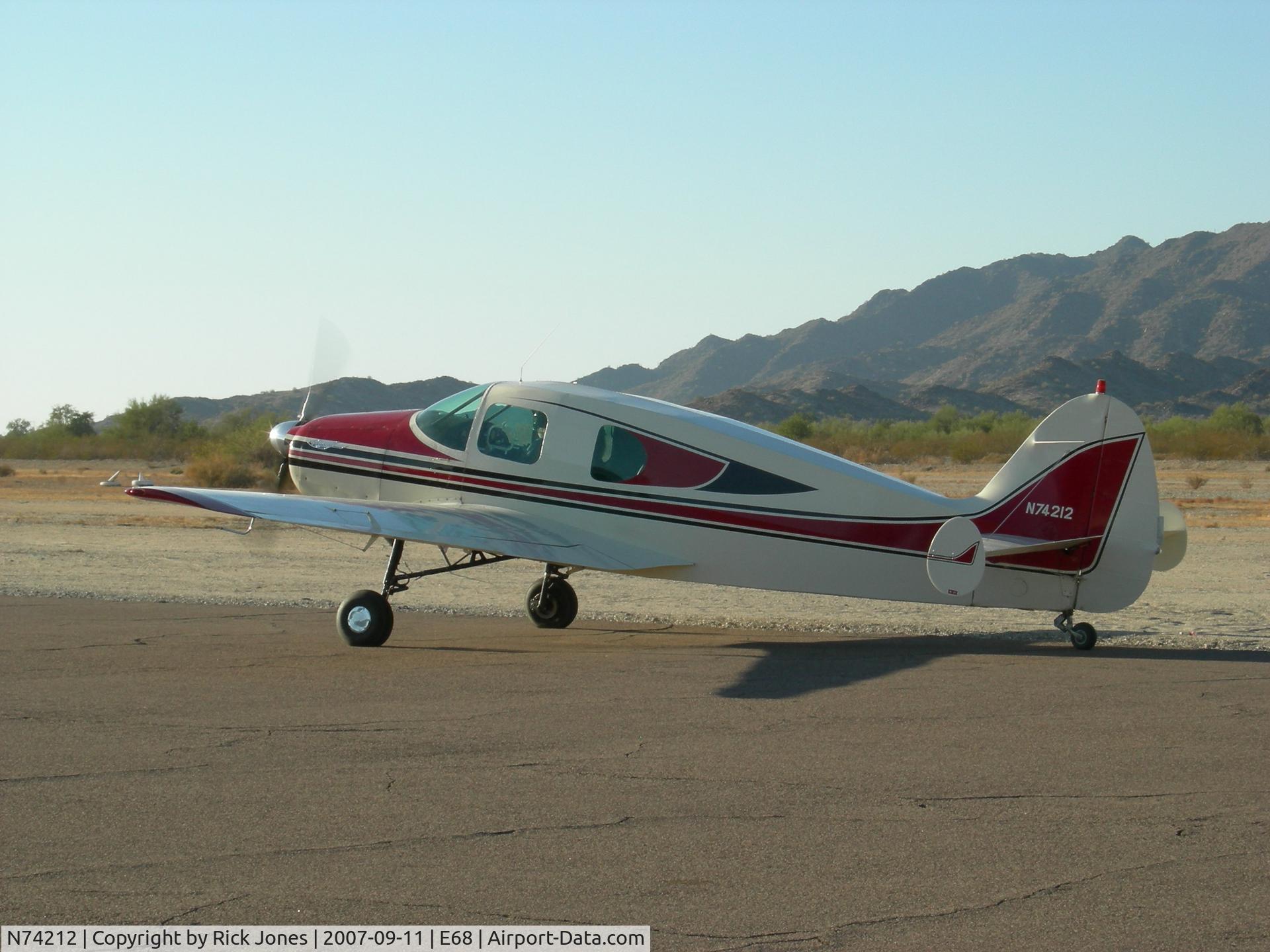 N74212, 1947 Bellanca 14-13-2 Cruisair Senior C/N 1325, Departing Estrella Sailport (E68)