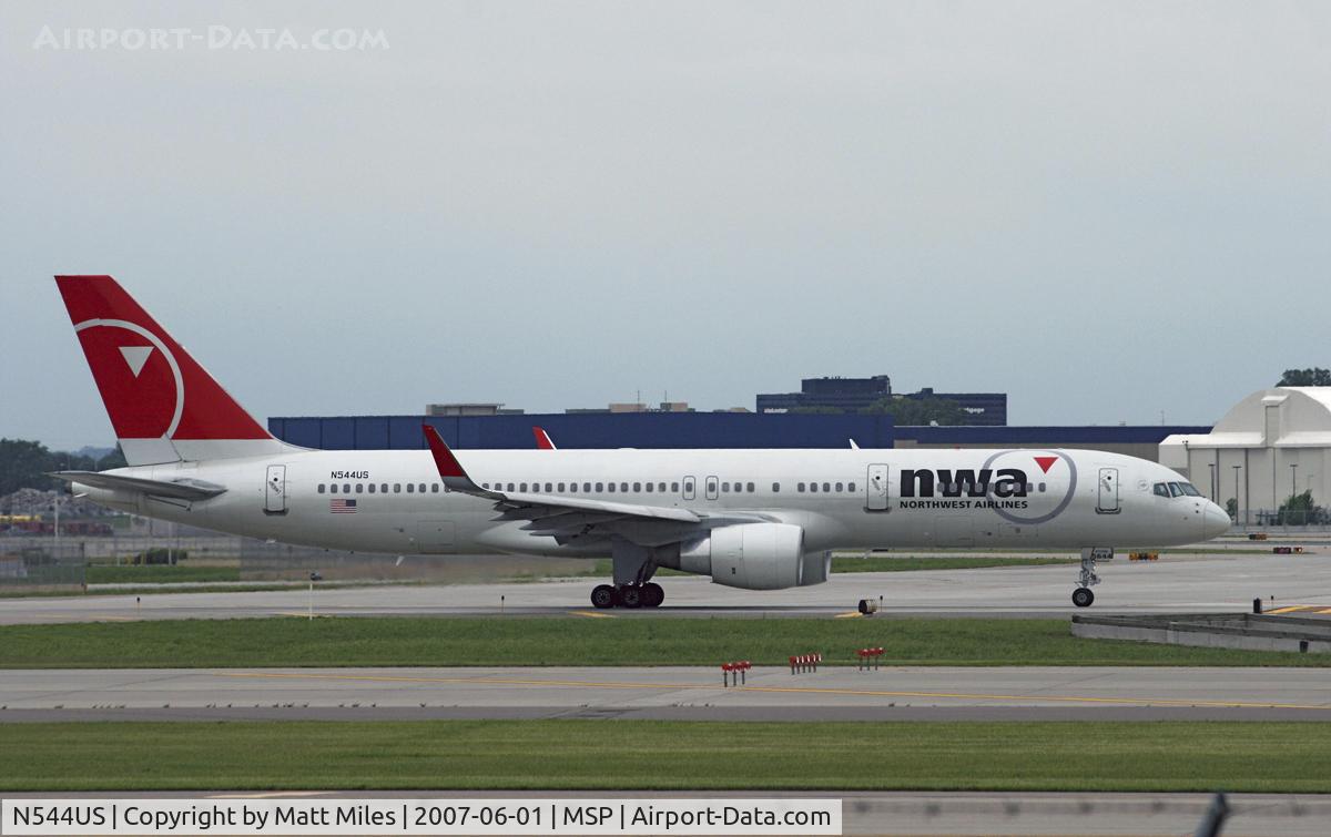 N544US, 1996 Boeing 757-251 C/N 26491, one of Northwest's first 757's to be retro-fitted with winglets