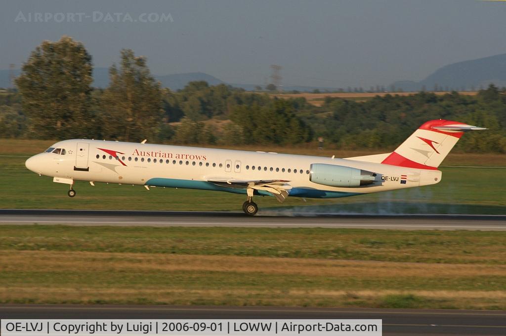 OE-LVJ, 1991 Fokker 100 (F-28-0100) C/N 11359, Austrian Arrows Fokker 100