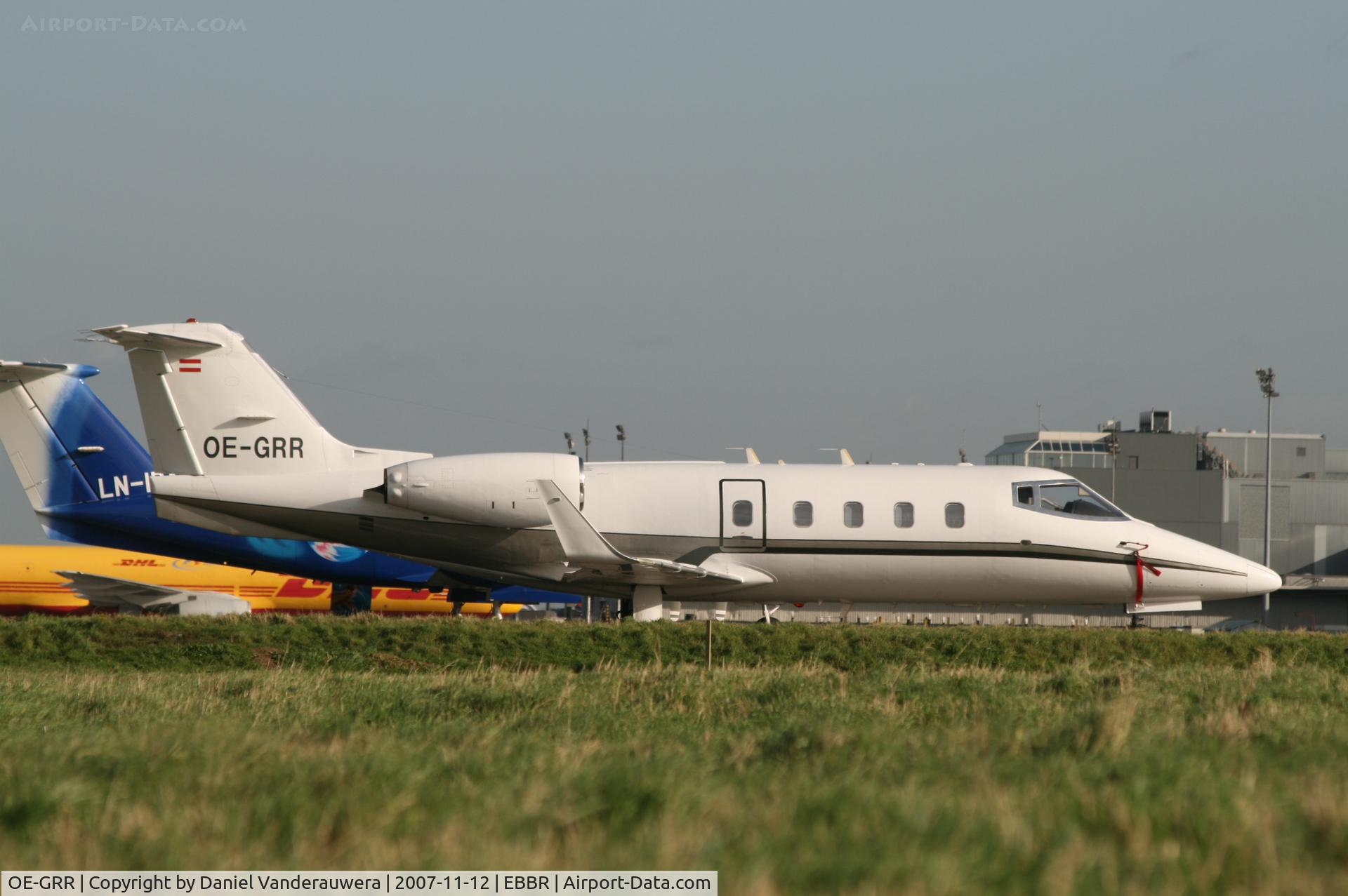 OE-GRR, 1982 Gates Learjet 55 Longhorn C/N 59, parked on ABELAG apron