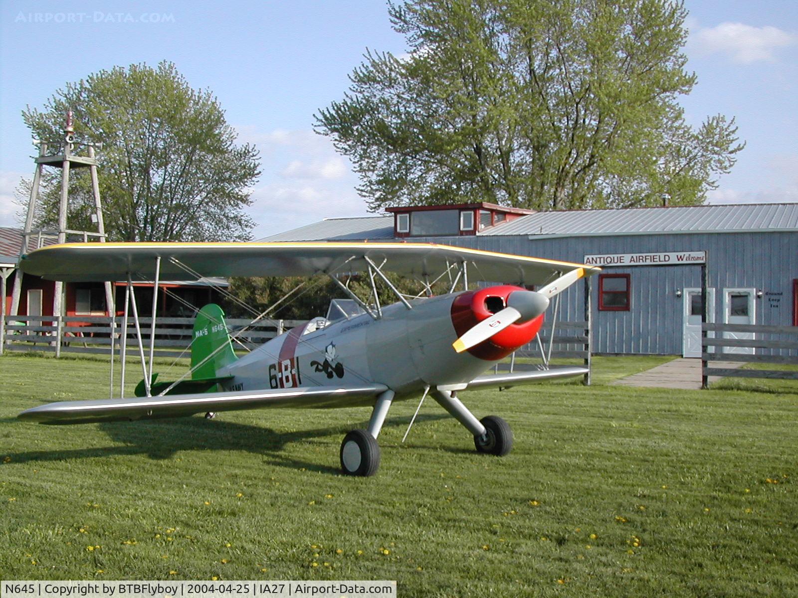 N645, 1981 Marquart MA-5 Charger C/N 120, In front my office at Antique Airfield Blakesburg, IA