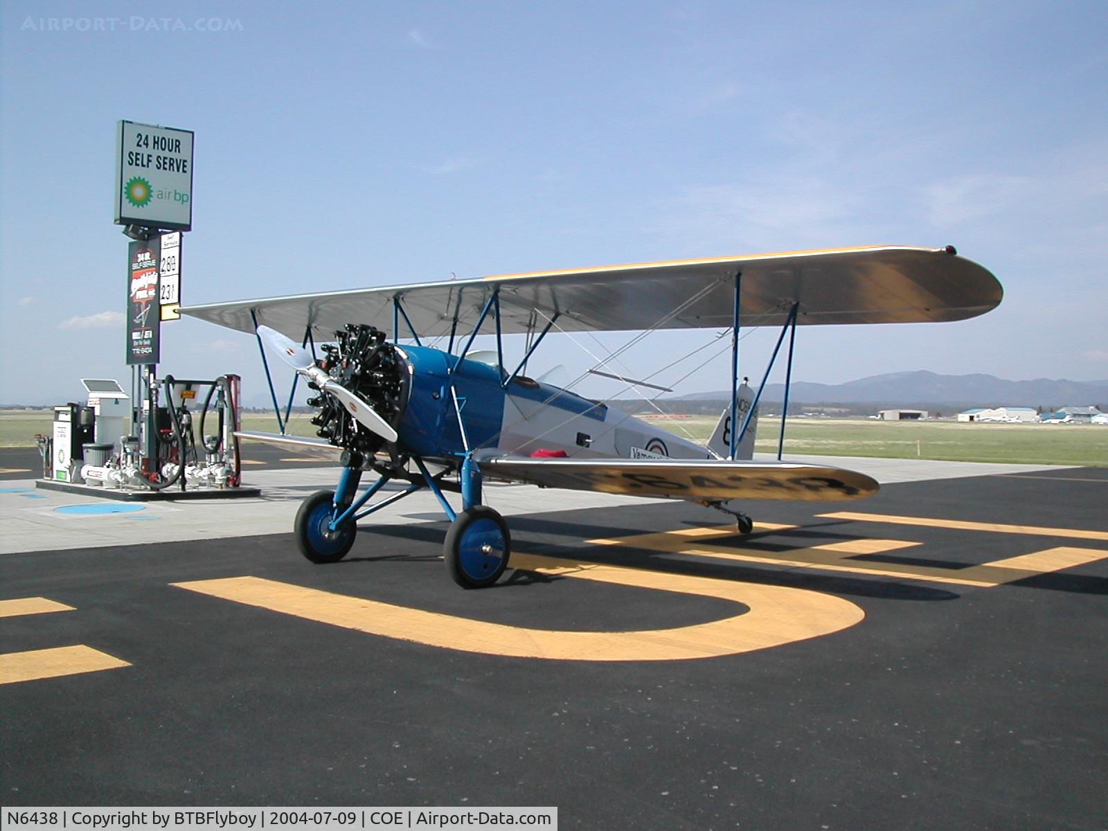 N6438, 1928 Stearman C3-B Sport Commercial C/N 169, Gas stop at Coeur D'Alene, ID